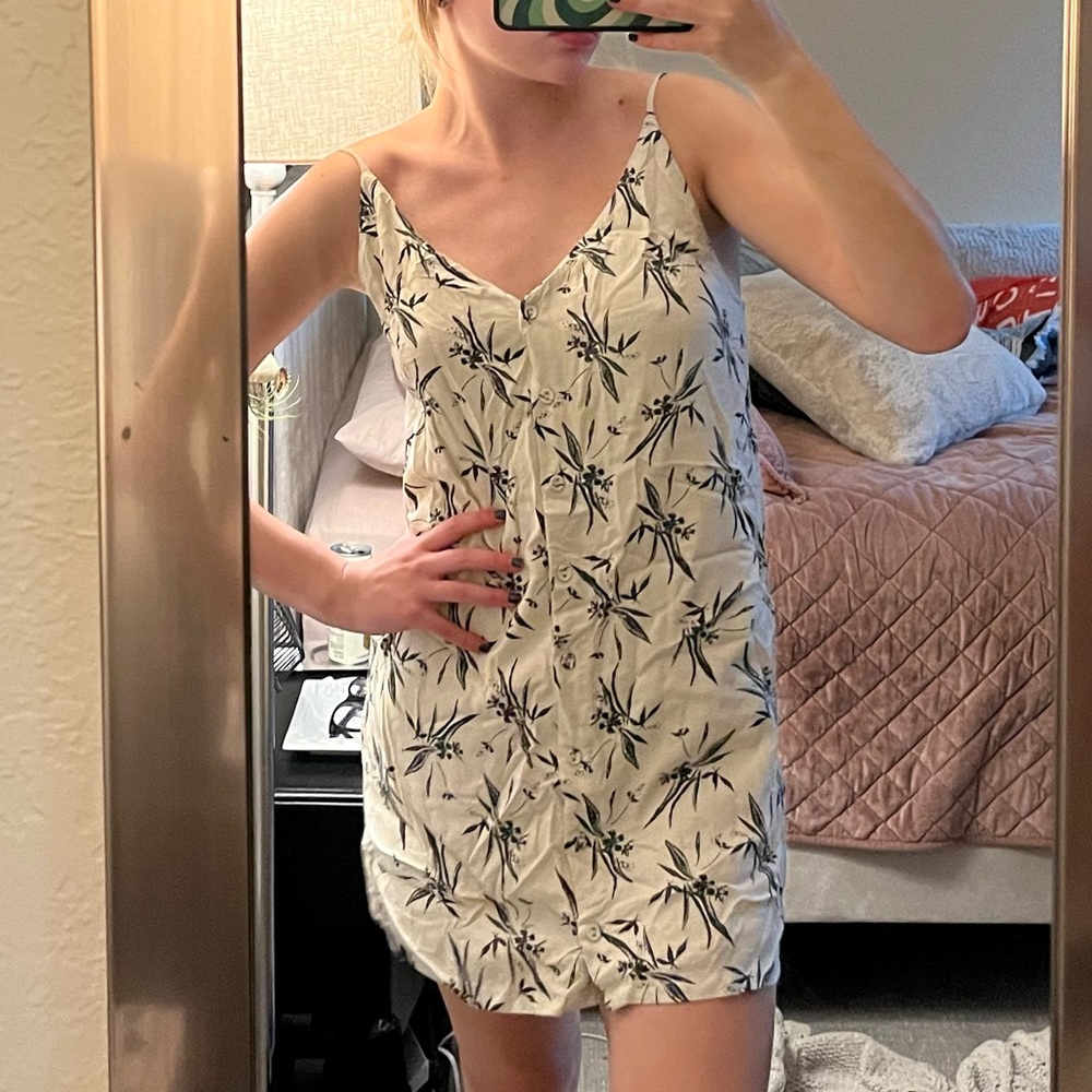rvca blue and cream dress
